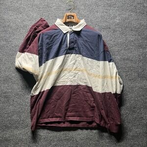 Abercrombie & Fitch Rugby Polo Mens 2XL Red White Blue Collared Long Sleeves
